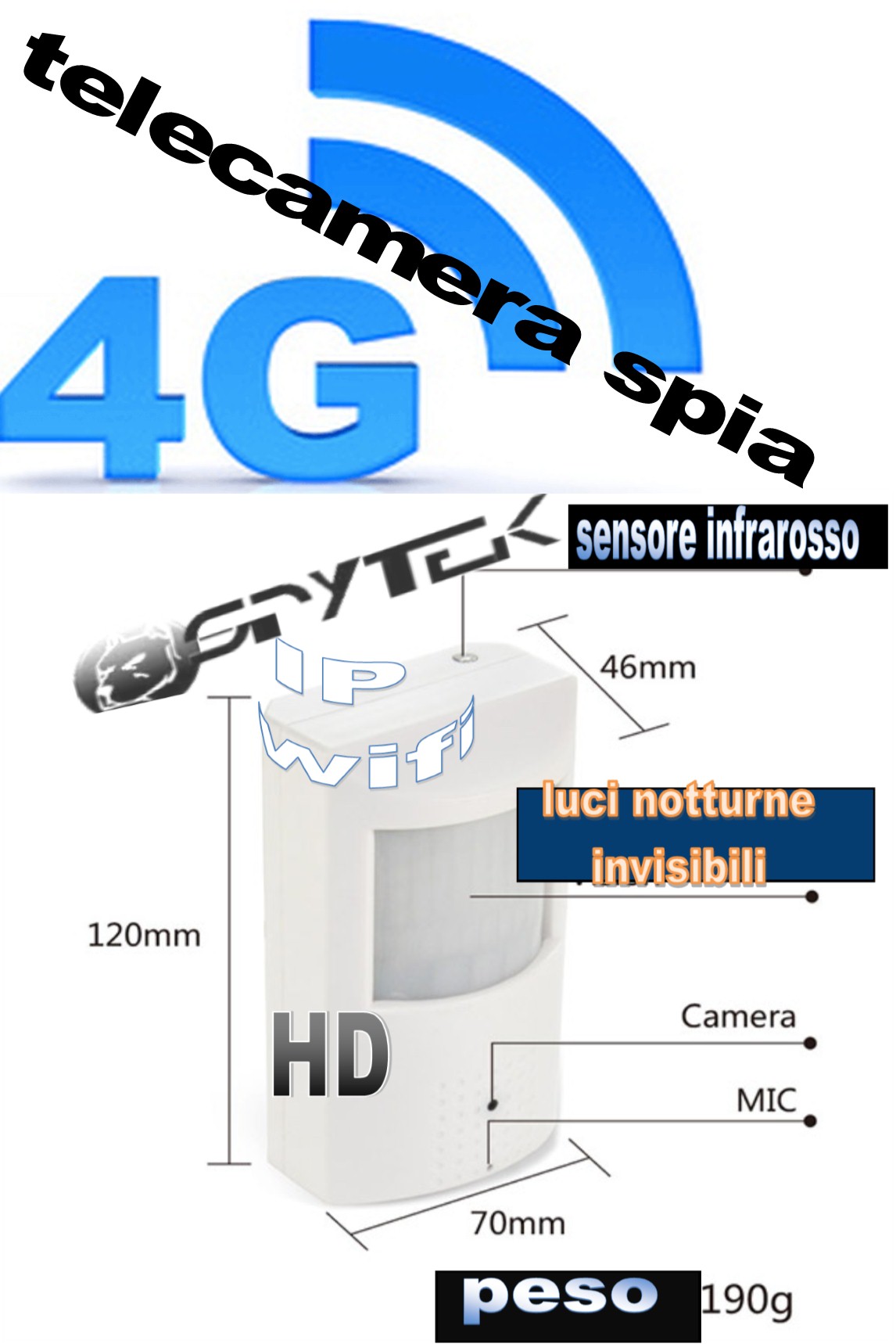 Telecamera di sorveglianza Microcamera spia FullHD IP WiFI